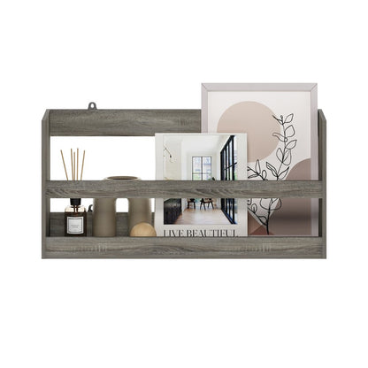 Floating Shelves for Wall, Wall Mounted Shelves, Grey Oak