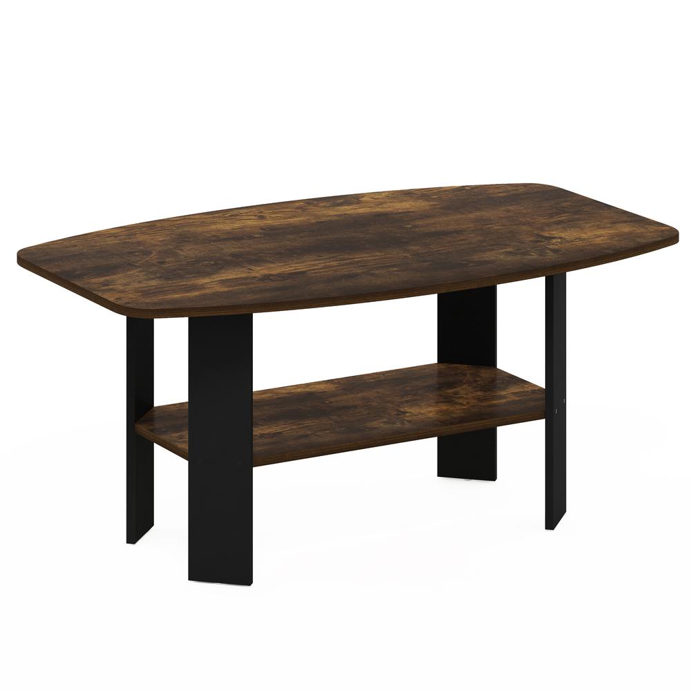 Simple Design Coffee Table, Amber Pine/Black