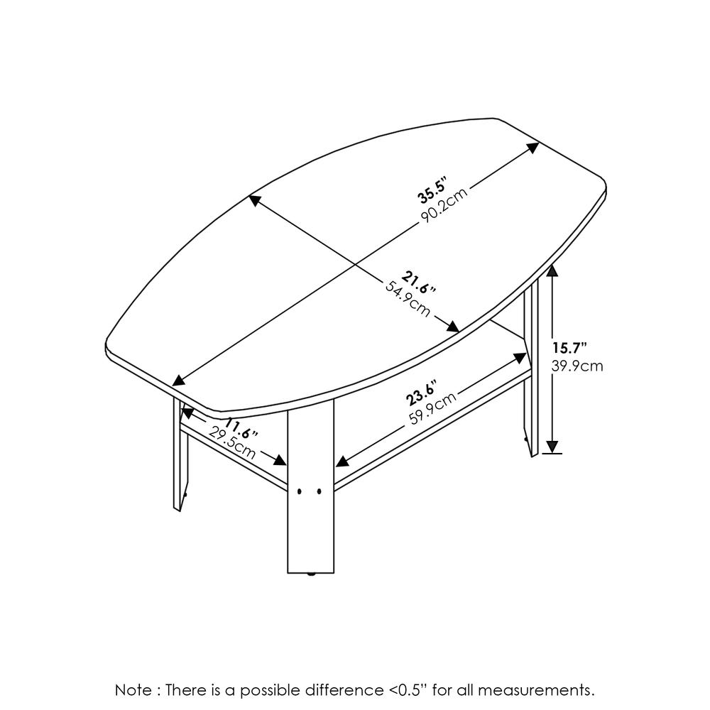 Simple Design Coffee Table, Amber Pine/Black