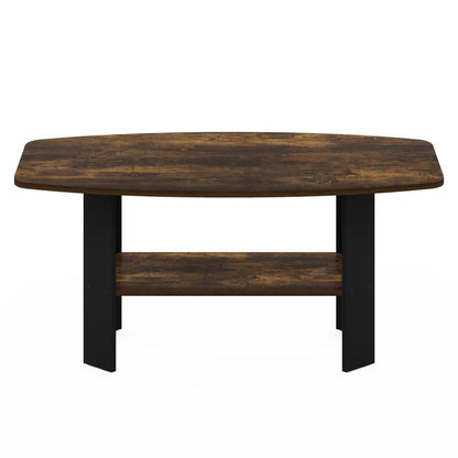 Simple Design Coffee Table, Amber Pine/Black