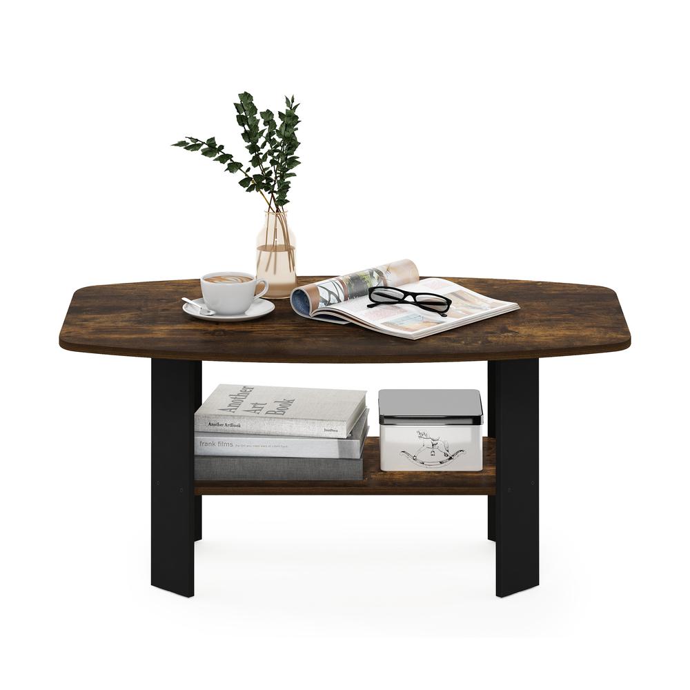Simple Design Coffee Table, Amber Pine/Black