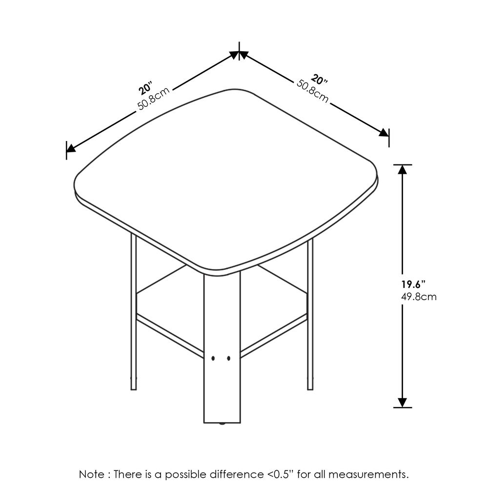 Furinno Simple Design End/SideTable, Amber Pine/Black
