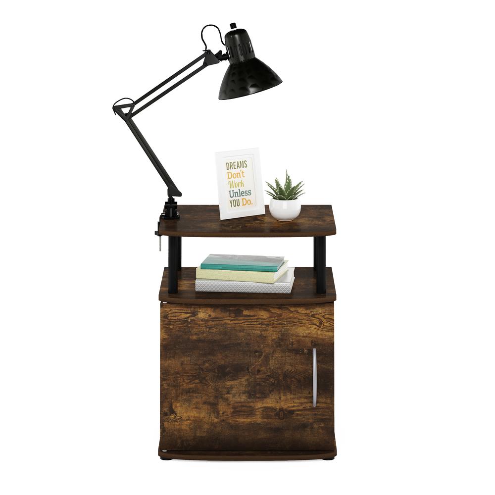 Furinno JAYA Utility Design End Table, Amber Pine/Black