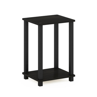 Simplistic Compact Bedside Table, Nightstand, Black Espresso/Black