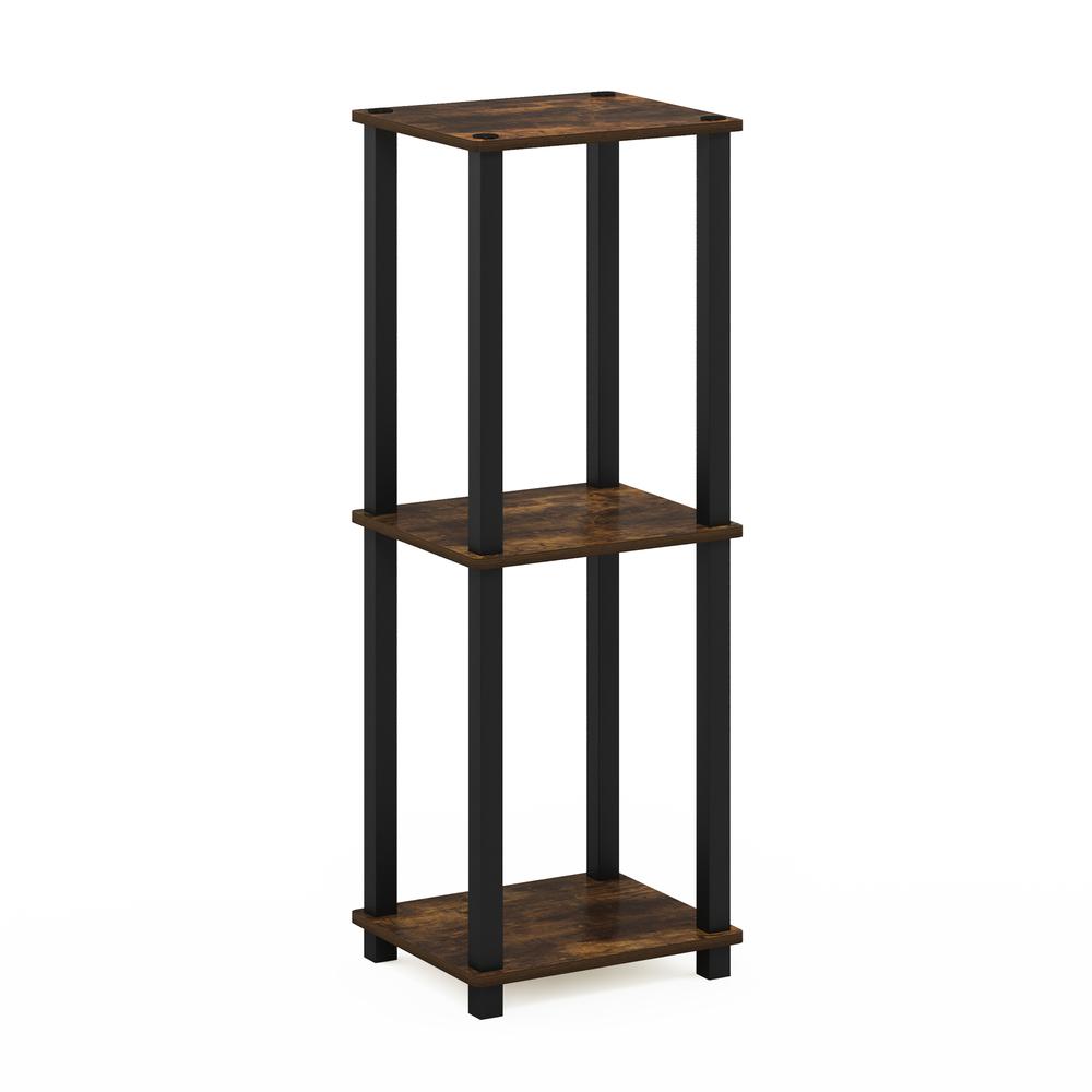 Simplistic End Table, Small, Set of 2, Amber Pine/Black