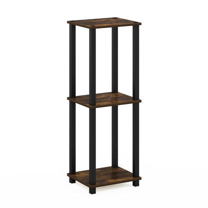 Simplistic End Table, Small, Set of 2, Amber Pine/Black