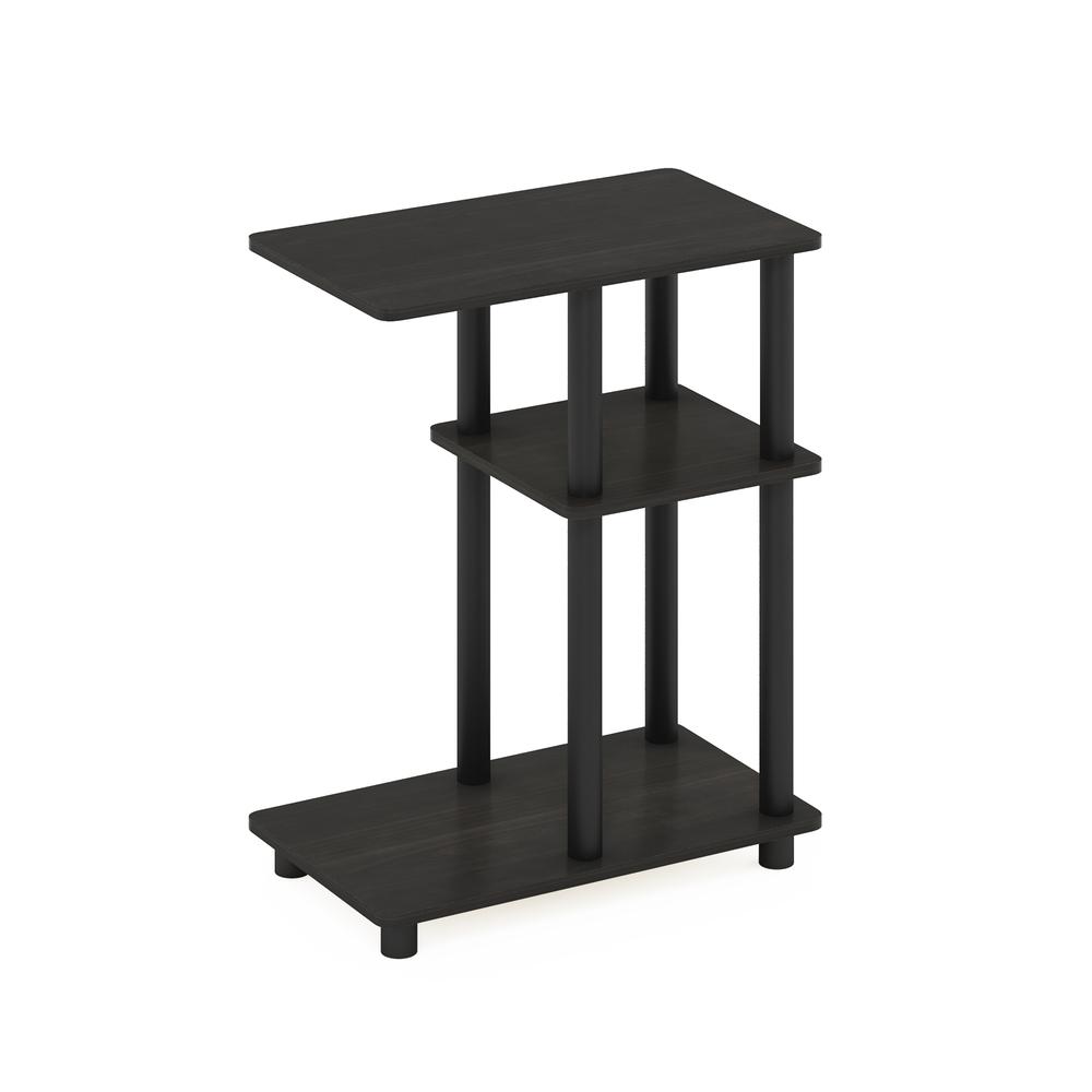 Furinno Turn-N-Tube C Shape Sofa Side Table, Espresso/Black