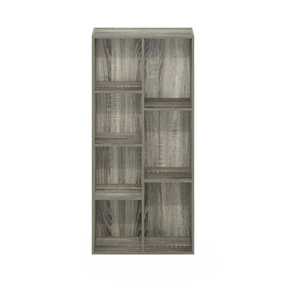 Furinno Luder 7-Cube Reversible Open Shelf, French Oak