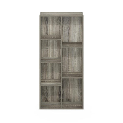 Furinno Luder 7-Cube Reversible Open Shelf, French Oak