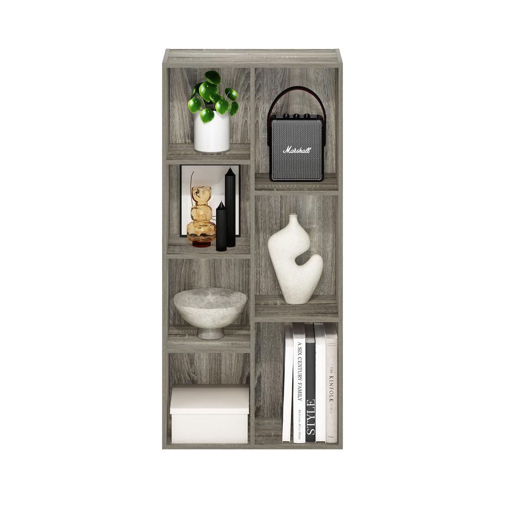 Furinno Luder 7-Cube Reversible Open Shelf, French Oak