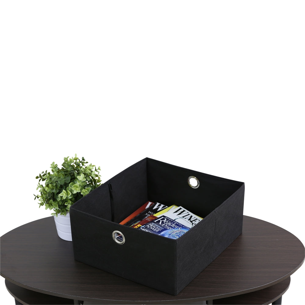 JAYA Simple Design Oval Coffee Table with Bin, Walnut