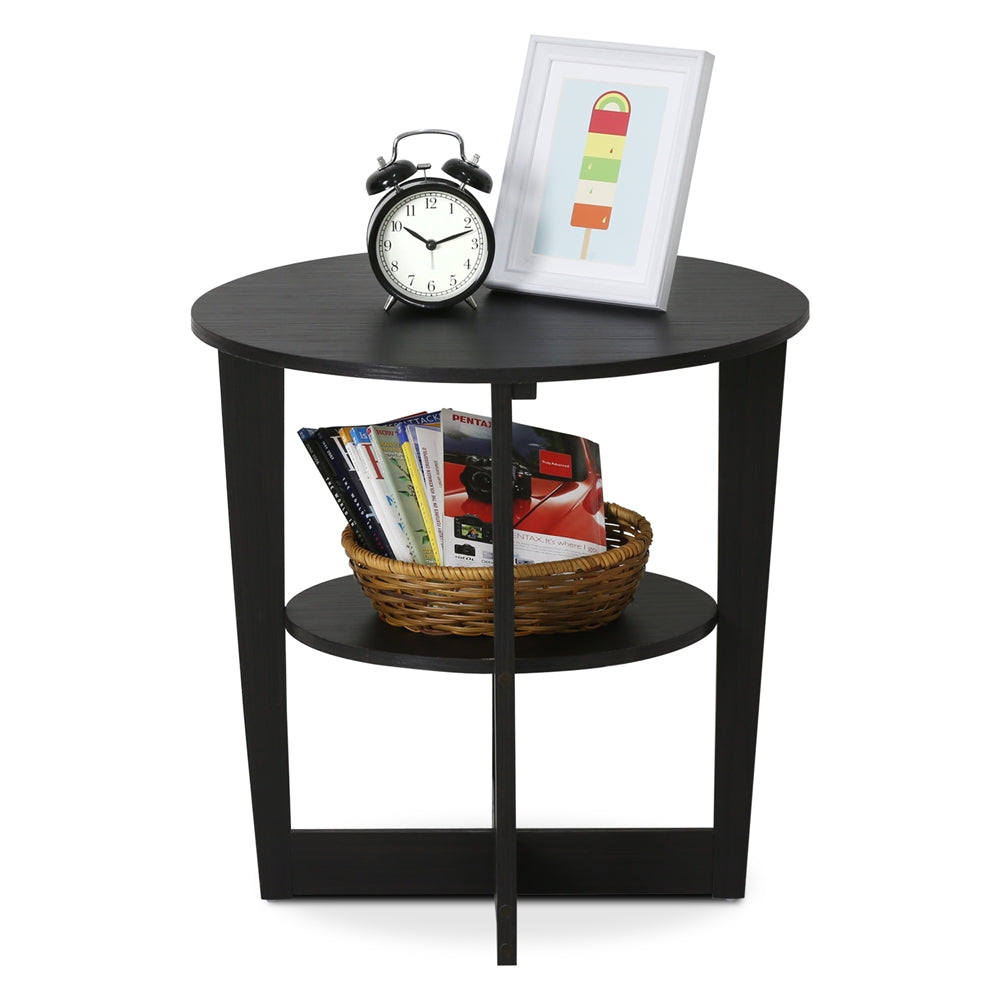 Round End Table, Walnut