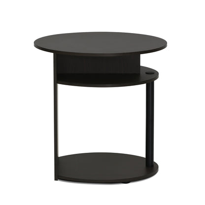 JAYA Simple Design Oval End Table, Walnut,