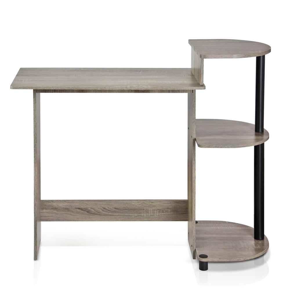 Compact Computer Desk, French Oak Grey/Black