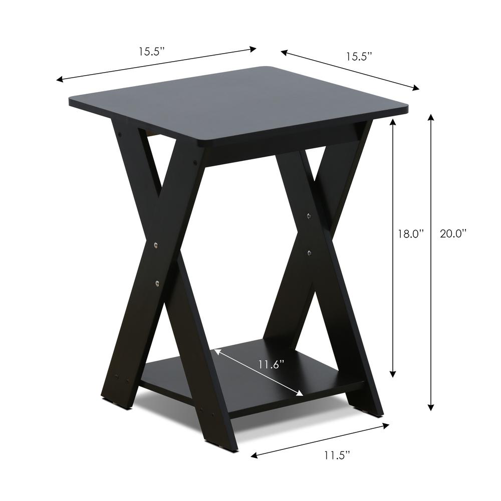 Furinno Modern Simplistic Criss-Crossed End Table, Espresso