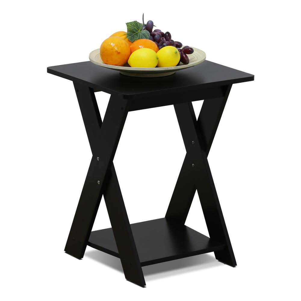 Furinno Modern Simplistic Criss-Crossed End Table, Espresso
