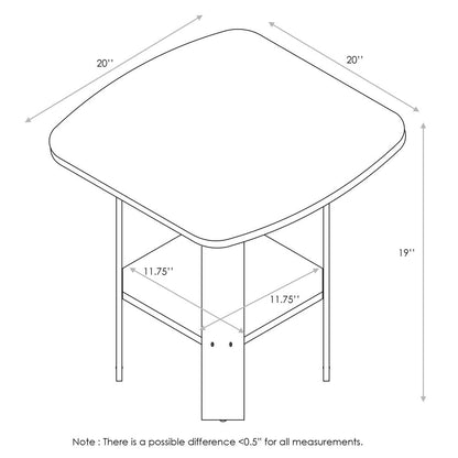Furinno Simple Design End/SideTable, Dark Walnut