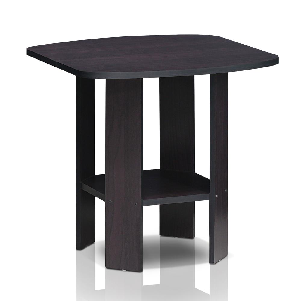 Furinno Simple Design End/SideTable, Dark Walnut