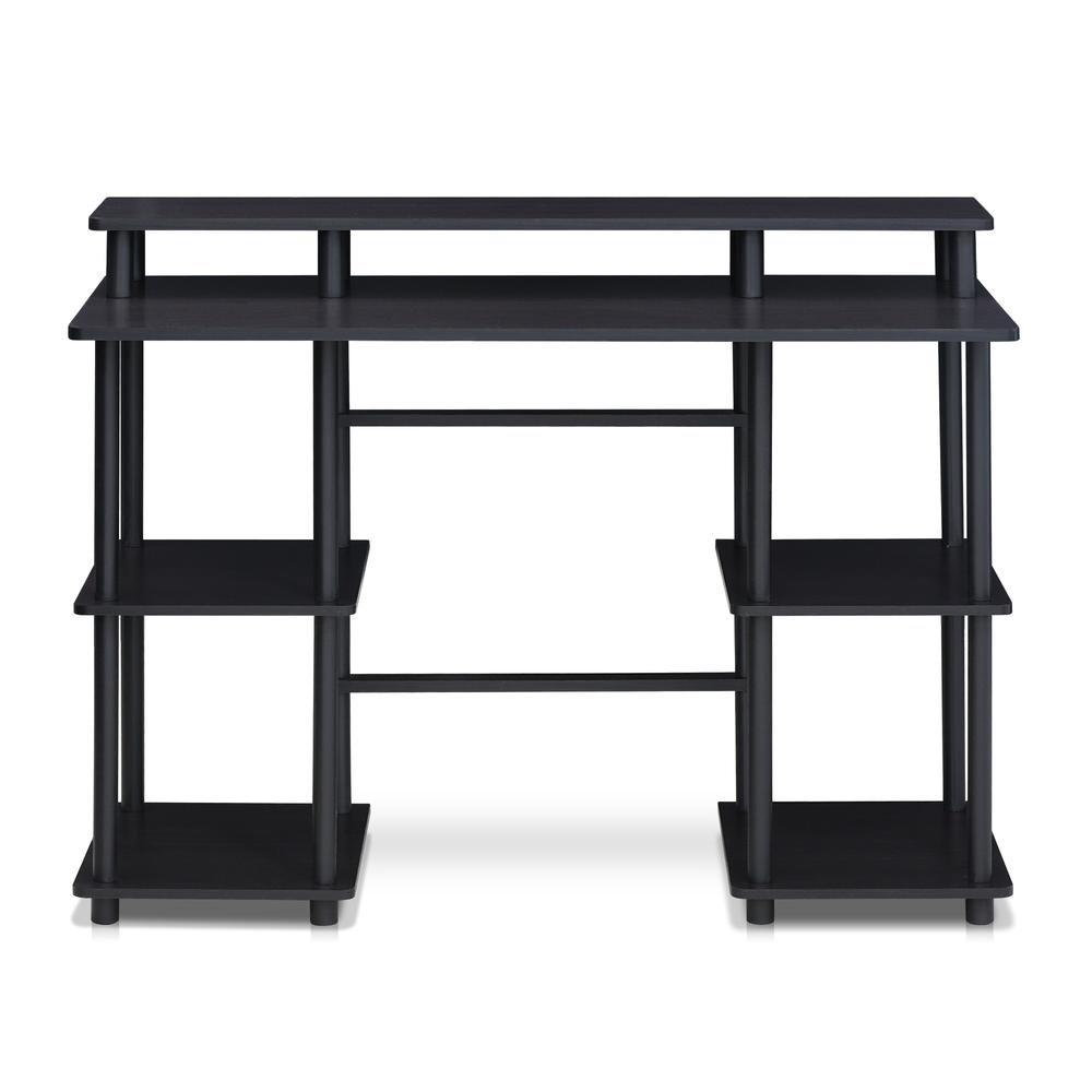 Furinno Turn-N-Tube Computer Desk with Top Shelf, Espresso/Black