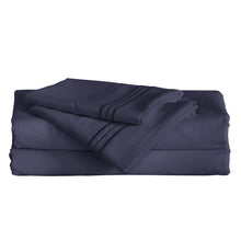 Furinno Angeland Vienne 3-Piece Microfiber Bed Sheet Set, Twin, Navy Blue
