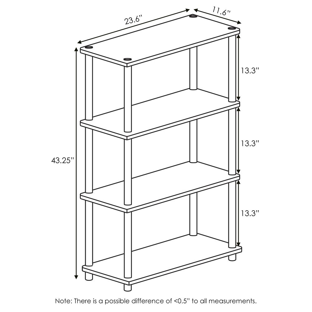 Furinno 99557 Turn-N-Tube 4-Tier Multipurpose Shelf Display Rack, Walnut/Brown