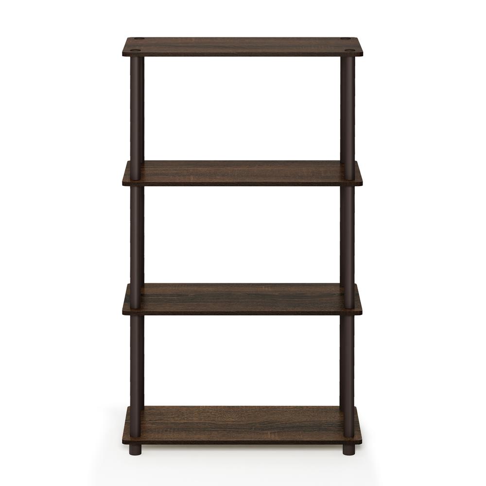 Furinno 99557 Turn-N-Tube 4-Tier Multipurpose Shelf Display Rack, Walnut/Brown
