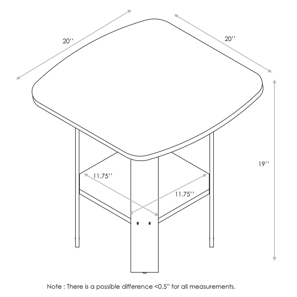 Furinno Simple Design End/SideTable, Columbia Walnut/Black