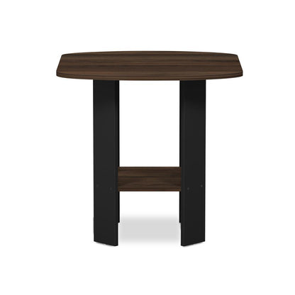 Furinno Simple Design End/SideTable, Columbia Walnut/Black