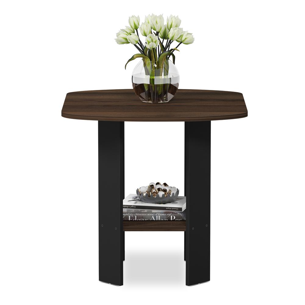 Furinno Simple Design End/SideTable, Columbia Walnut/Black