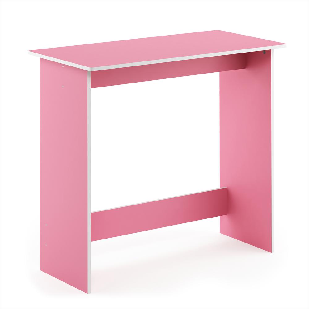 Simplistic Study Table, Pink/White