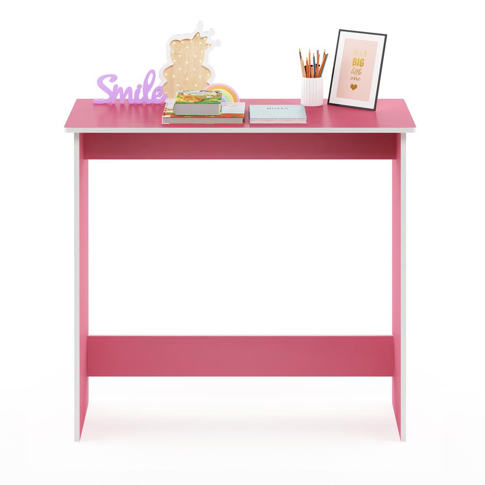 Simplistic Study Table, Pink/White