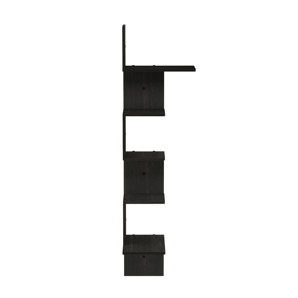 Rossi Modern 5-Tier Wall Floating Corner Shelf, Espresso