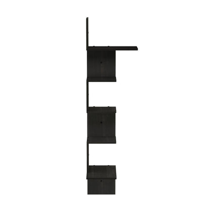 Rossi Modern 5-Tier Wall Floating Corner Shelf, Espresso