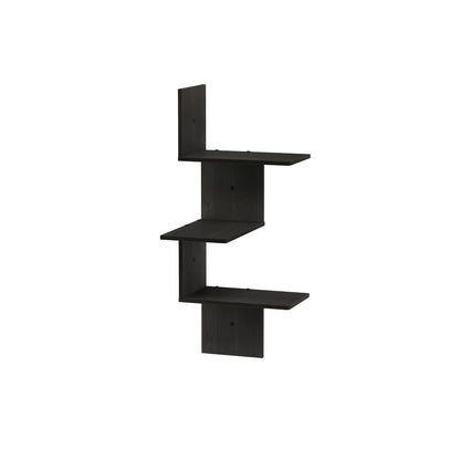 Rossi Modern 3-Tier Wall Floating Corner Shelf, Espresso