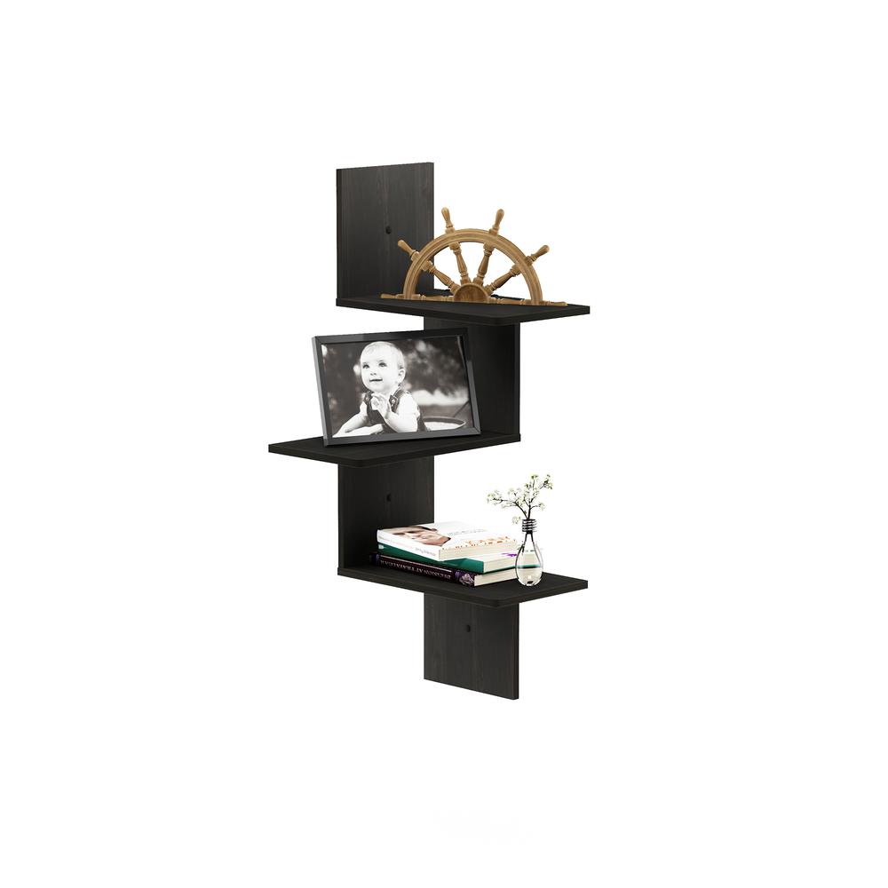 Rossi Modern 3-Tier Wall Floating Corner Shelf, Espresso