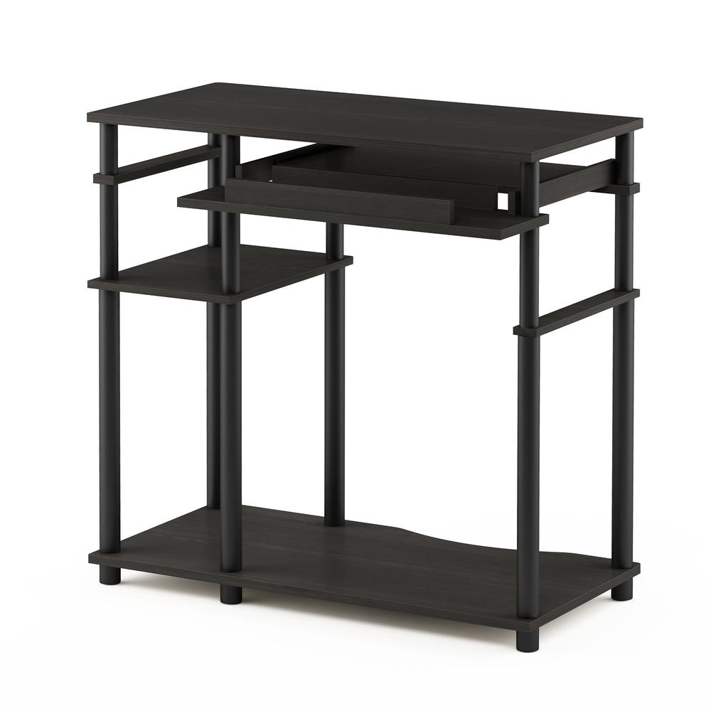 Abbott Computer Desk with Bookshelf, Espresso/Black, 17097EX/BK