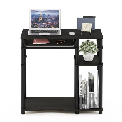 Abbott Computer Desk with Bookshelf, Espresso/Black, 17097EX/BK