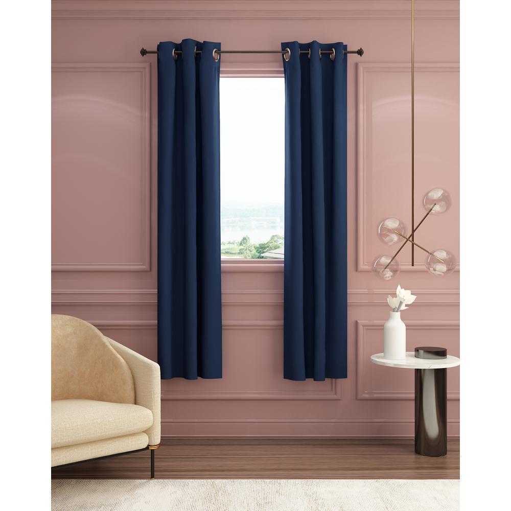 Furinno Collins Blackout Curtain 42x84 in. 1 Panel, Dark Blue