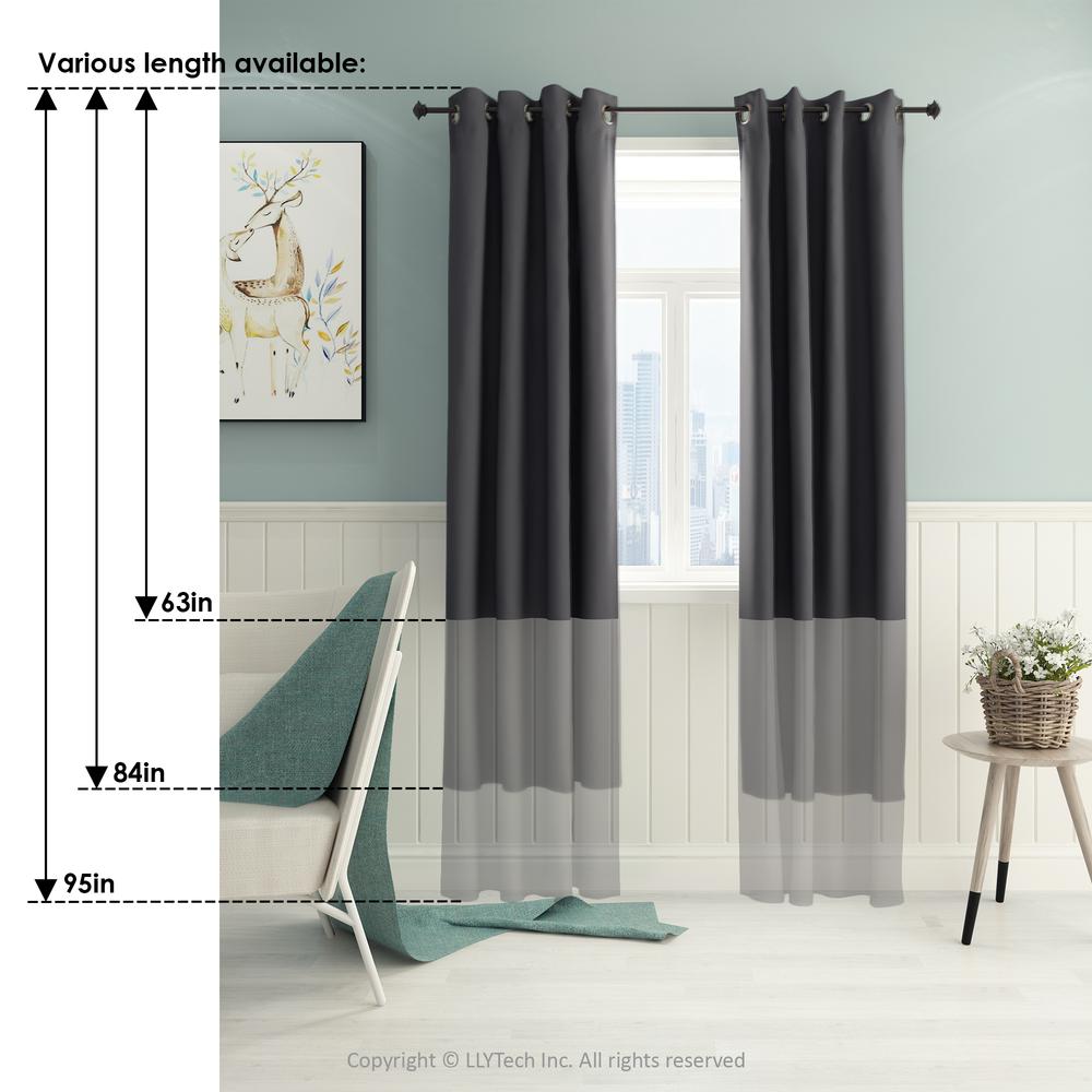 Furinno Collins Blackout Curtain 42x84 in. 1 Panel, Dark Blue