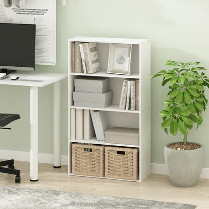 Furinno Pasir 4-Tier Open Shelf, White