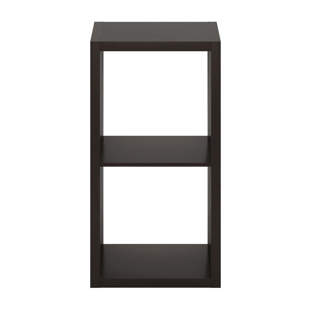 Furinno Cubicle Open Back Decorative Cube Storage Organizer, 2-Cube, Dark Oak