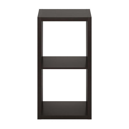 Furinno Cubicle Open Back Decorative Cube Storage Organizer, 2-Cube, Dark Oak