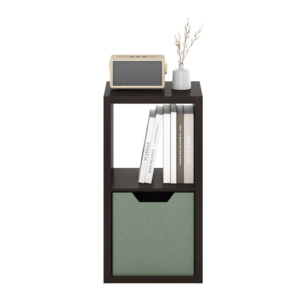 Furinno Cubicle Open Back Decorative Cube Storage Organizer, 2-Cube, Dark Oak