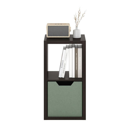 Furinno Cubicle Open Back Decorative Cube Storage Organizer, 2-Cube, Dark Oak