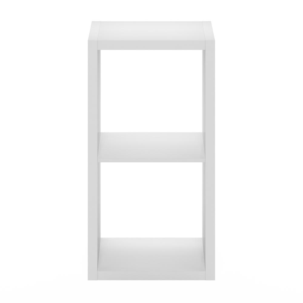 Furinno Cubicle Open Back Decorative Cube Storage Organizer, 2-Cube, White