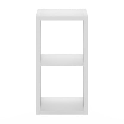 Furinno Cubicle Open Back Decorative Cube Storage Organizer, 2-Cube, White