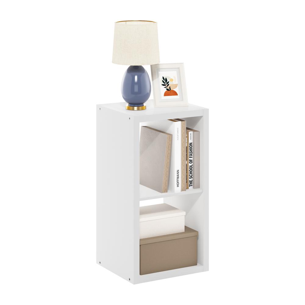 Furinno Cubicle Open Back Decorative Cube Storage Organizer, 2-Cube, White