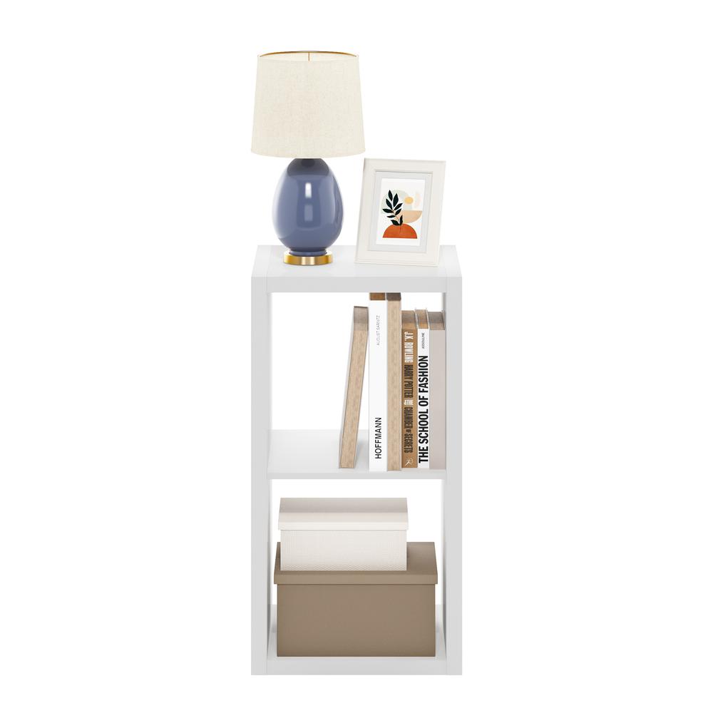 Furinno Cubicle Open Back Decorative Cube Storage Organizer, 2-Cube, White