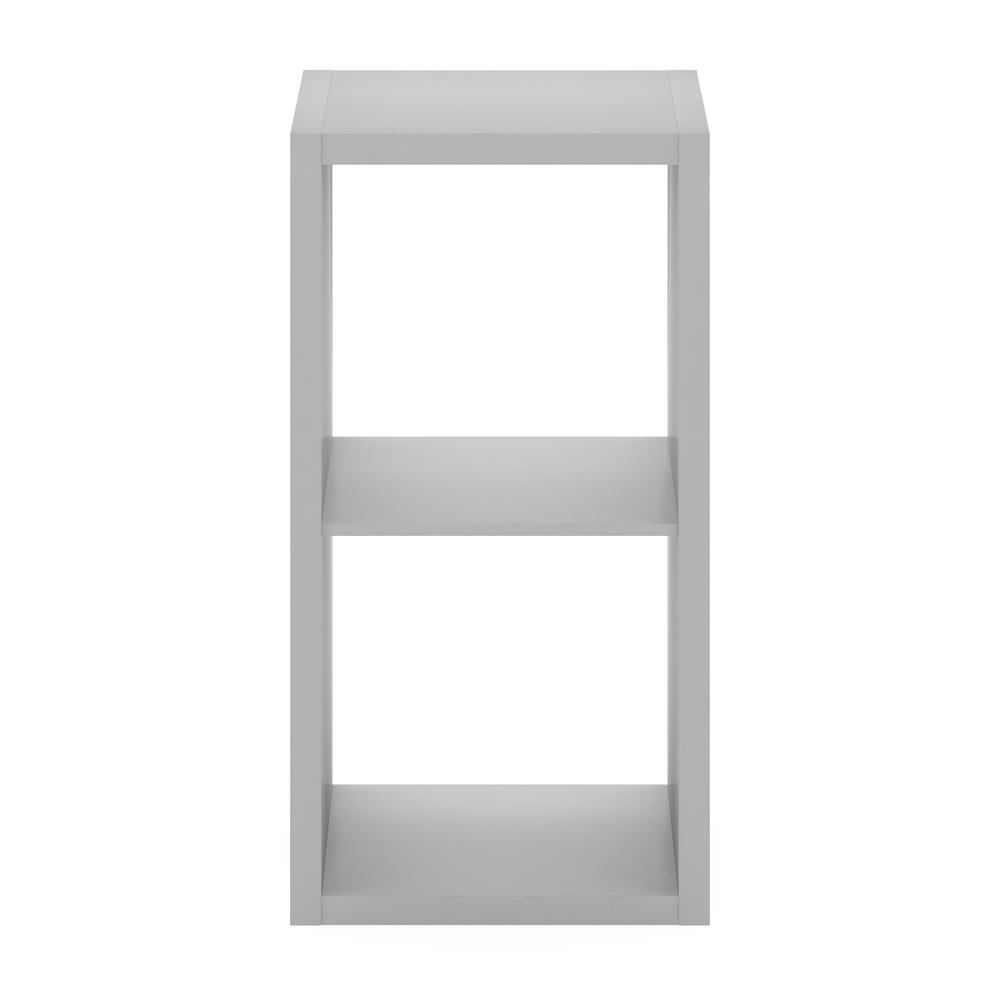 Furinno Cubicle Open Back Decorative Cube Storage Organizer, 2-Cube, Light Grey