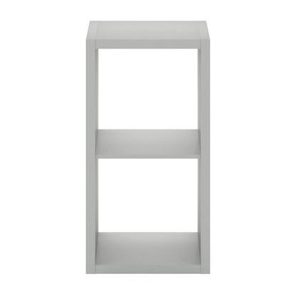 Furinno Cubicle Open Back Decorative Cube Storage Organizer, 2-Cube, Light Grey